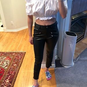 Faux leather pants